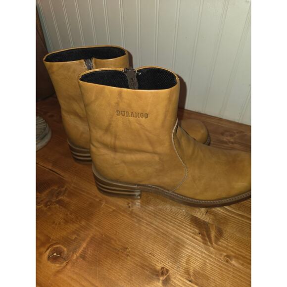 Durango Men\'s Tan Leather Boots - Side Zip - Size 10 1/2 D - Excellent Condition main image 4